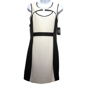 Guess Sleeveless Ivory Black Cutout  sz 2 Sheath